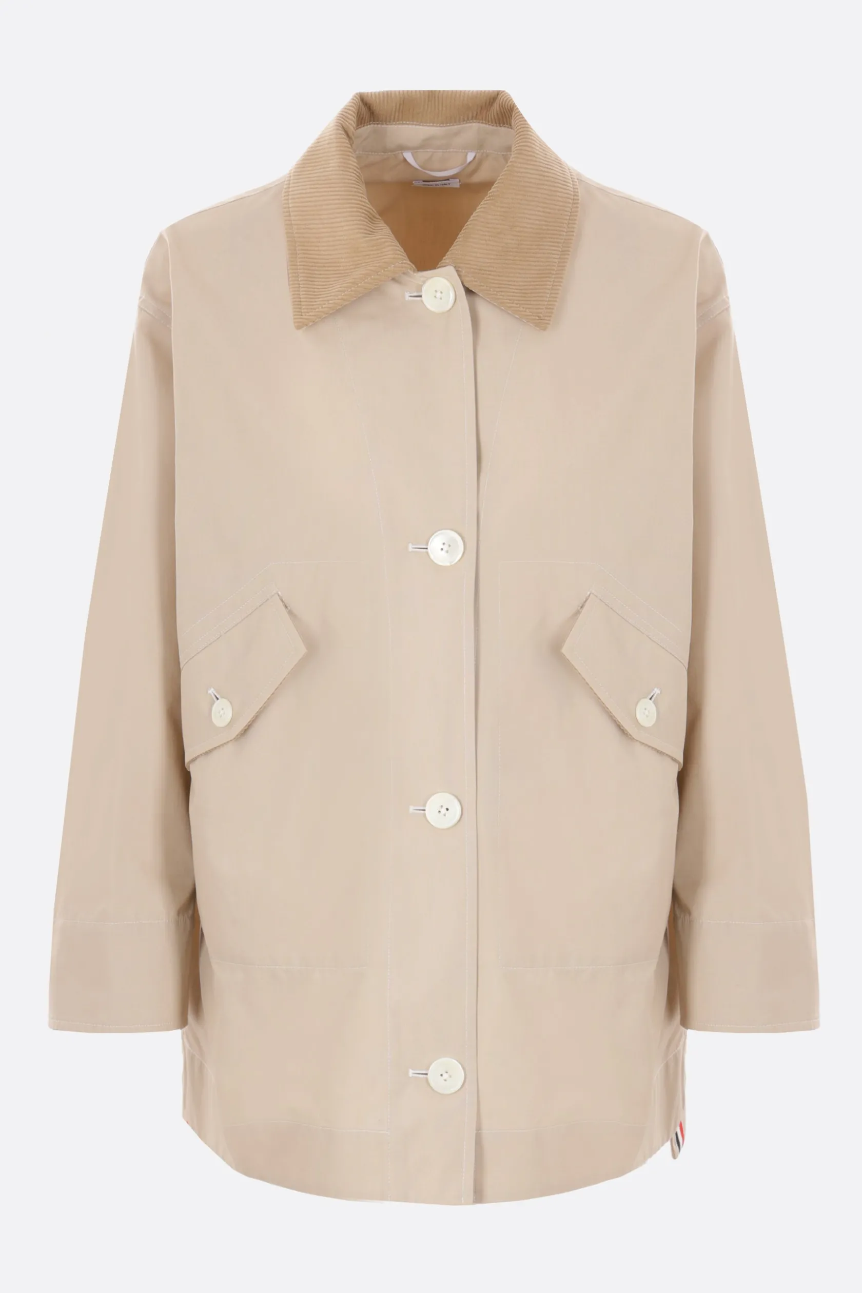 Capispalla>THOM BROWNE giubbotto in cotone tecnico Marrone
