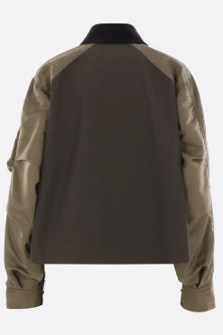 Capispalla>SACAI giubbotto in gros grain e twill Verde