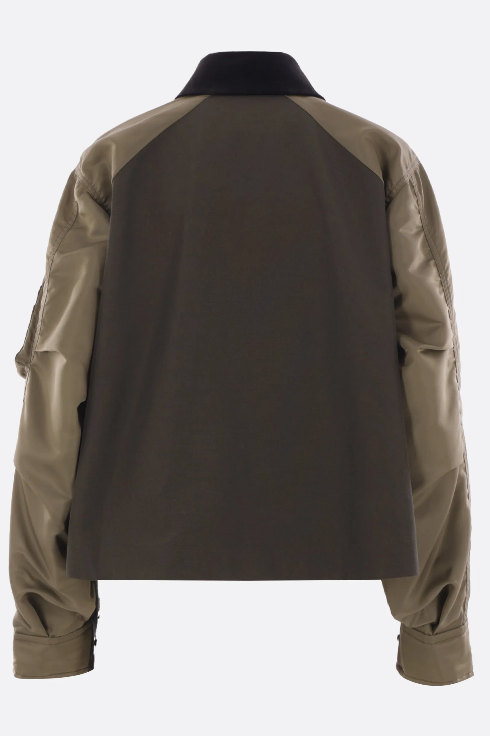 Capispalla>SACAI giubbotto in gros grain e twill Verde