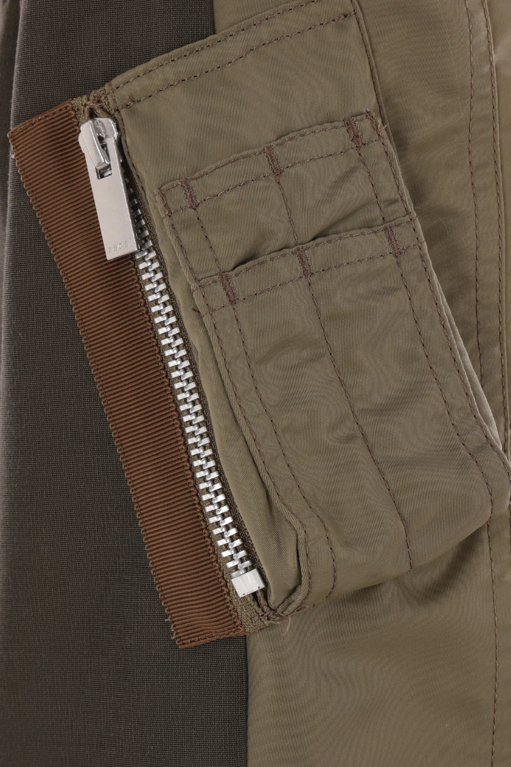Capispalla>SACAI giubbotto in gros grain e twill Verde