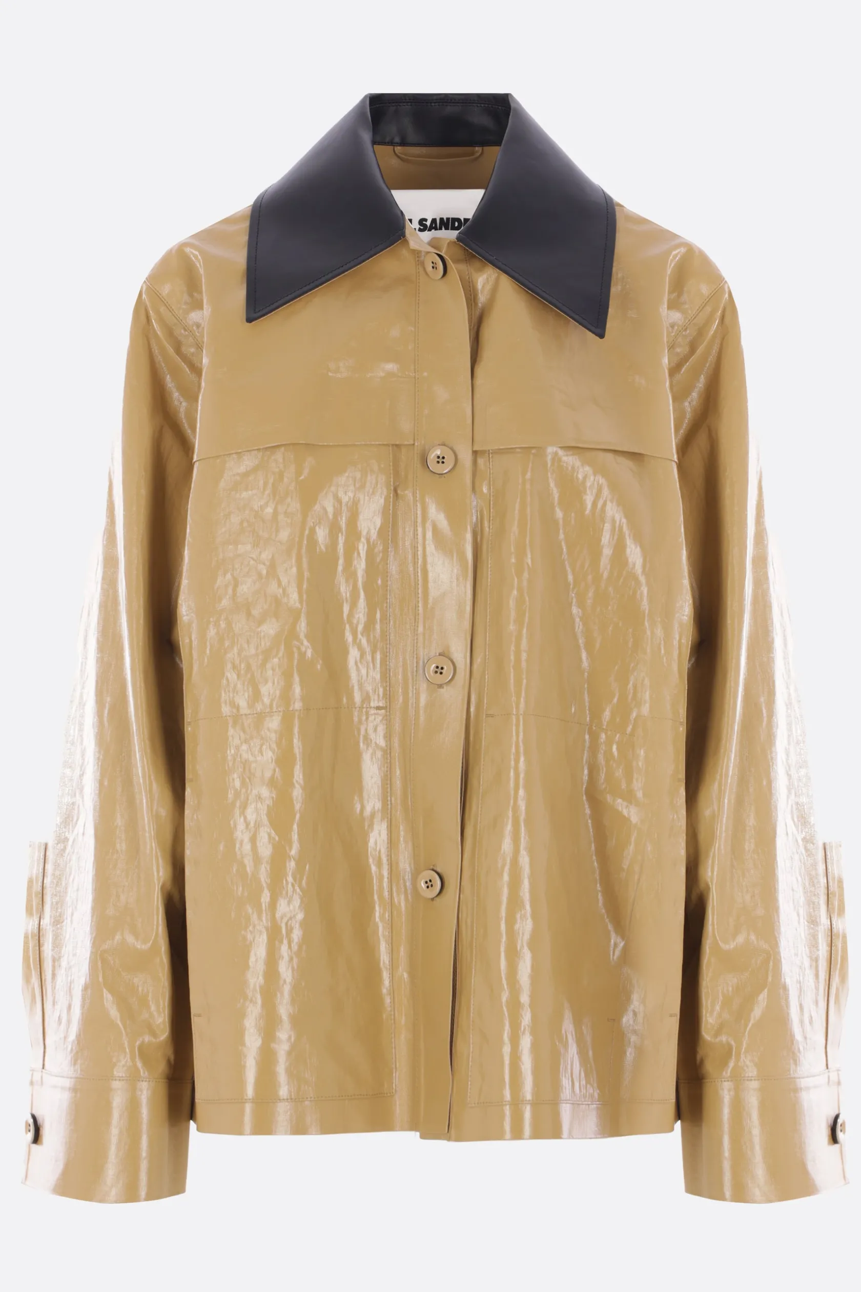 Capispalla>JIL SANDER giubbotto in lino resinato Neutro