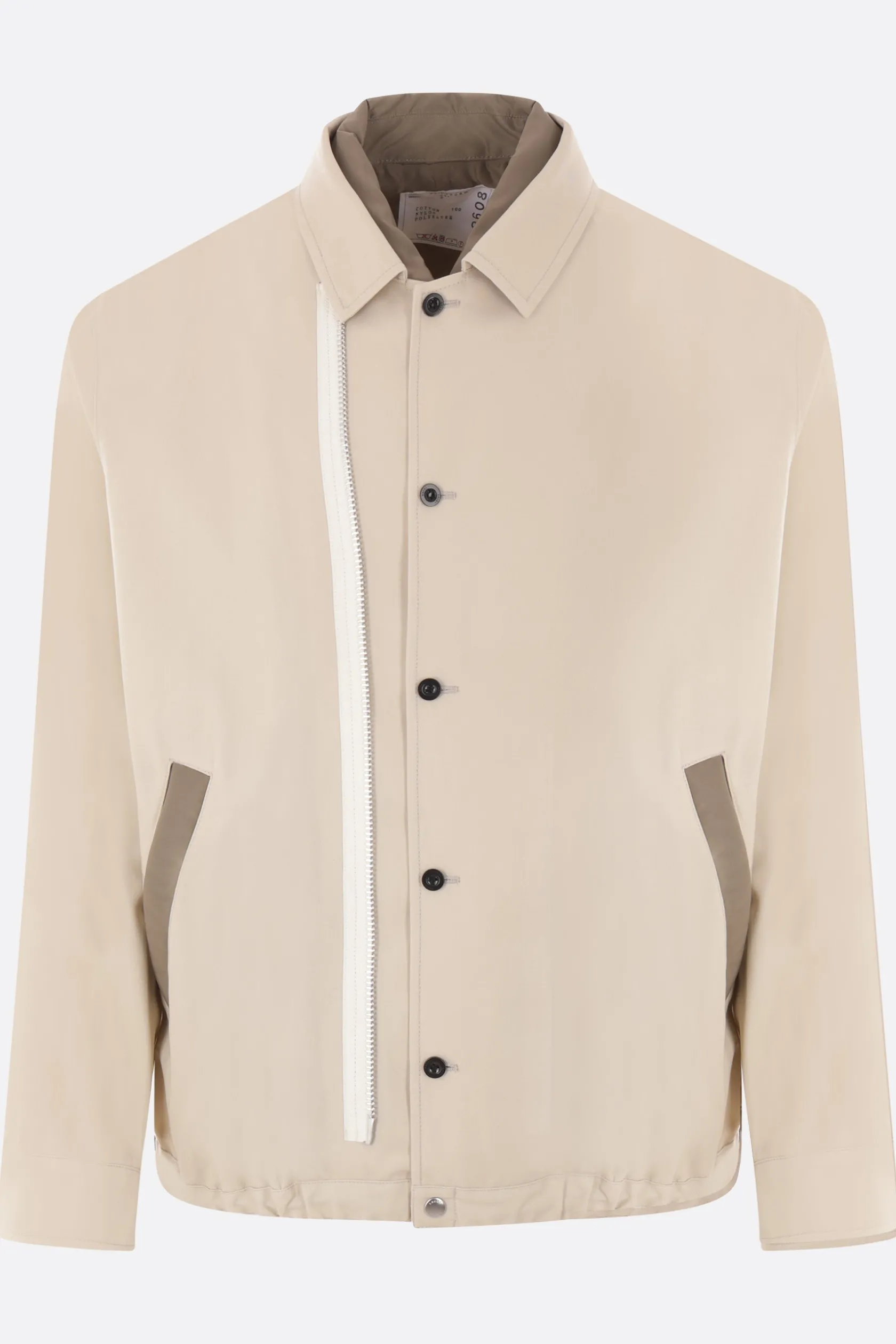 Capispalla>SACAI giubbotto in twill di cotone Neutro