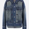 Capispalla>JUNYA WATANABE giubbotto oversize in denim raw-cut Blu