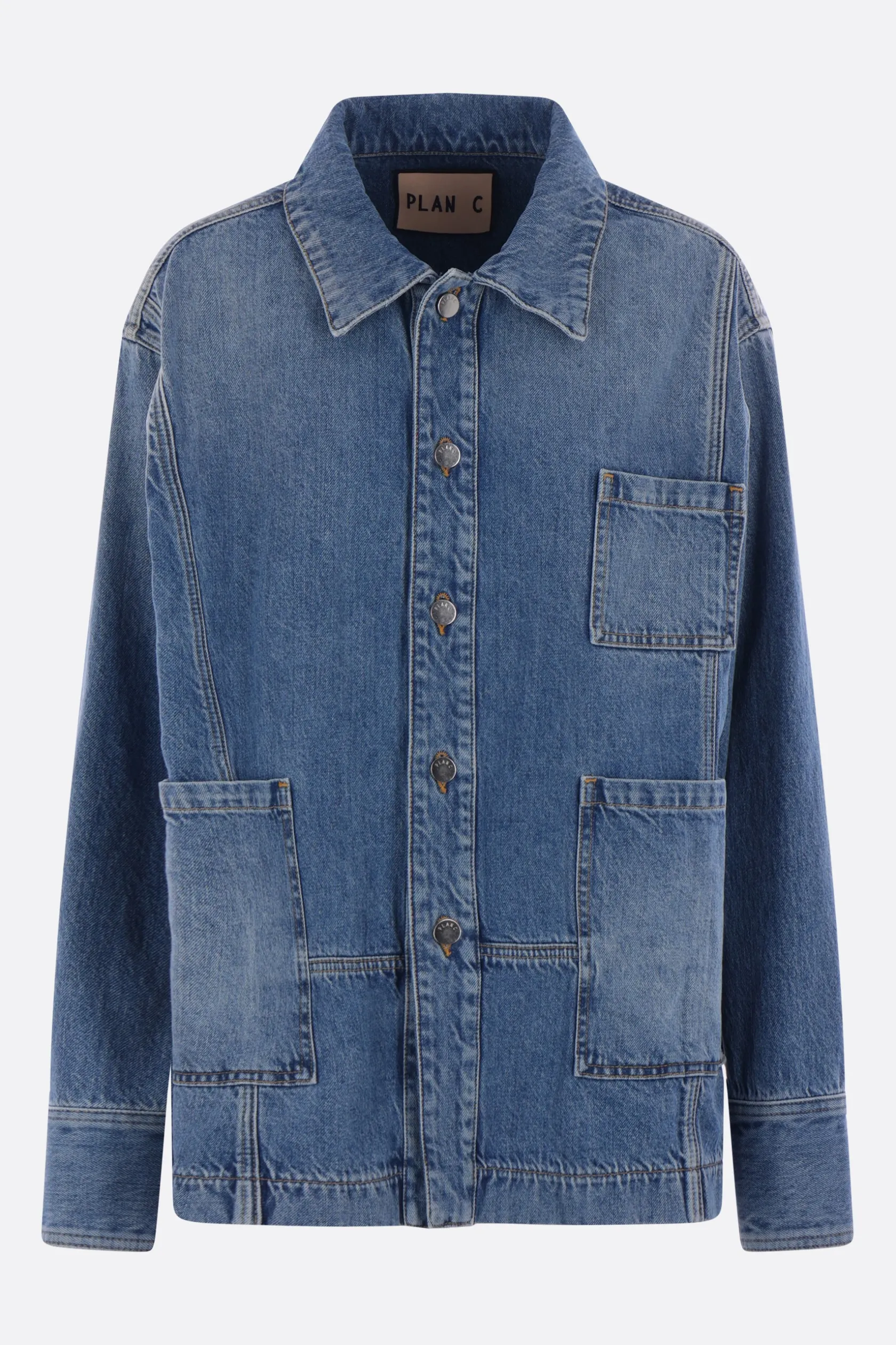 Capispalla>PLAN C giubbotto oversize in denim Blu