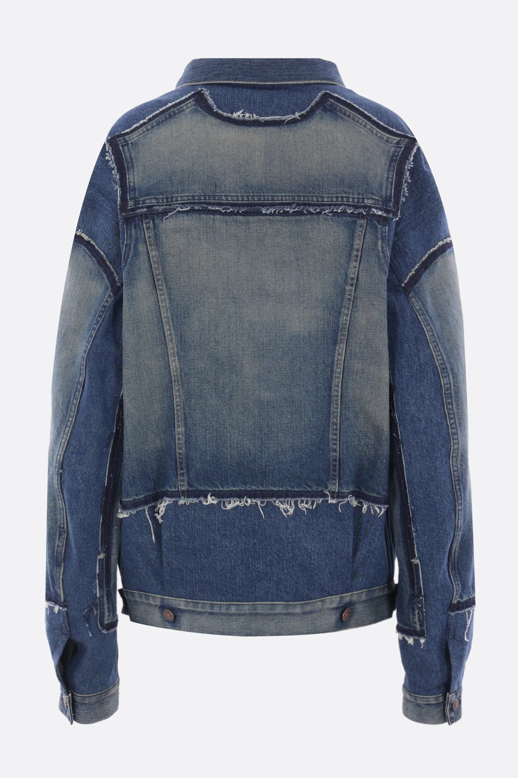 Capispalla>JUNYA WATANABE giubbotto oversize in denim raw-cut Blu