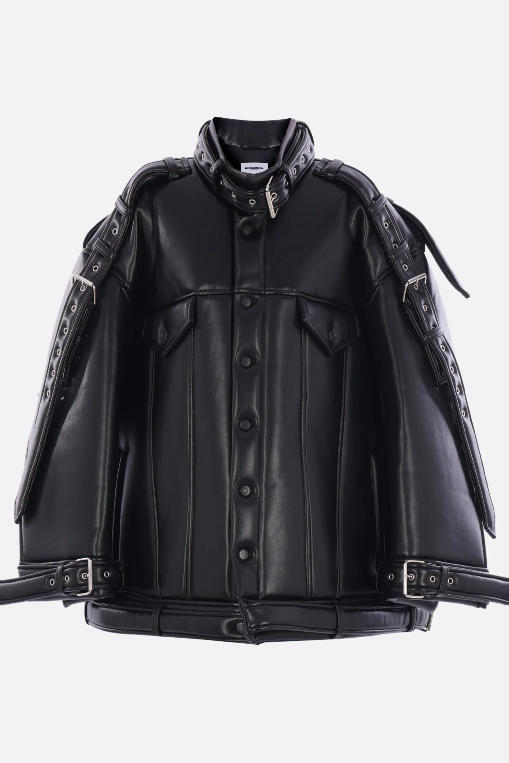 Capispalla>MELITTA BAUMEISTER giubbotto oversize in ecopelle Nero