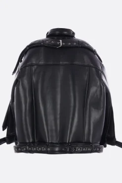Capispalla>MELITTA BAUMEISTER giubbotto oversize in ecopelle Nero