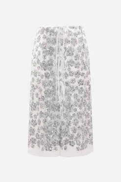 Gonne>CECILIE BAHNSEN gonna a portafoglio Ariana in tulle con paillettes Argento