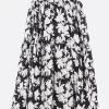 Gonne>COMME DES GARÇONS COMME des GARÇONS gonna a ruota in piquet stampa floreale Nero