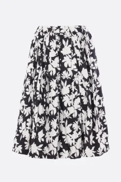 Gonne>COMME DES GARÇONS COMME des GARÇONS gonna a ruota in piquet stampa floreale Nero