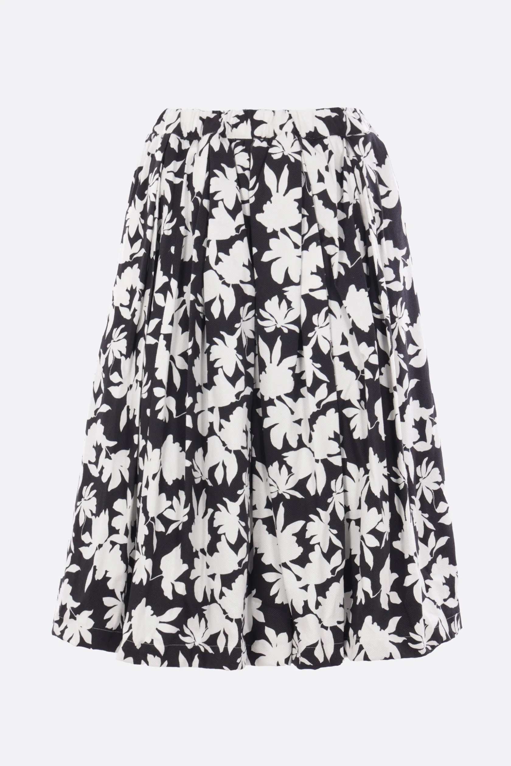 Gonne>COMME DES GARÇONS COMME des GARÇONS gonna a ruota in piquet stampa floreale Nero