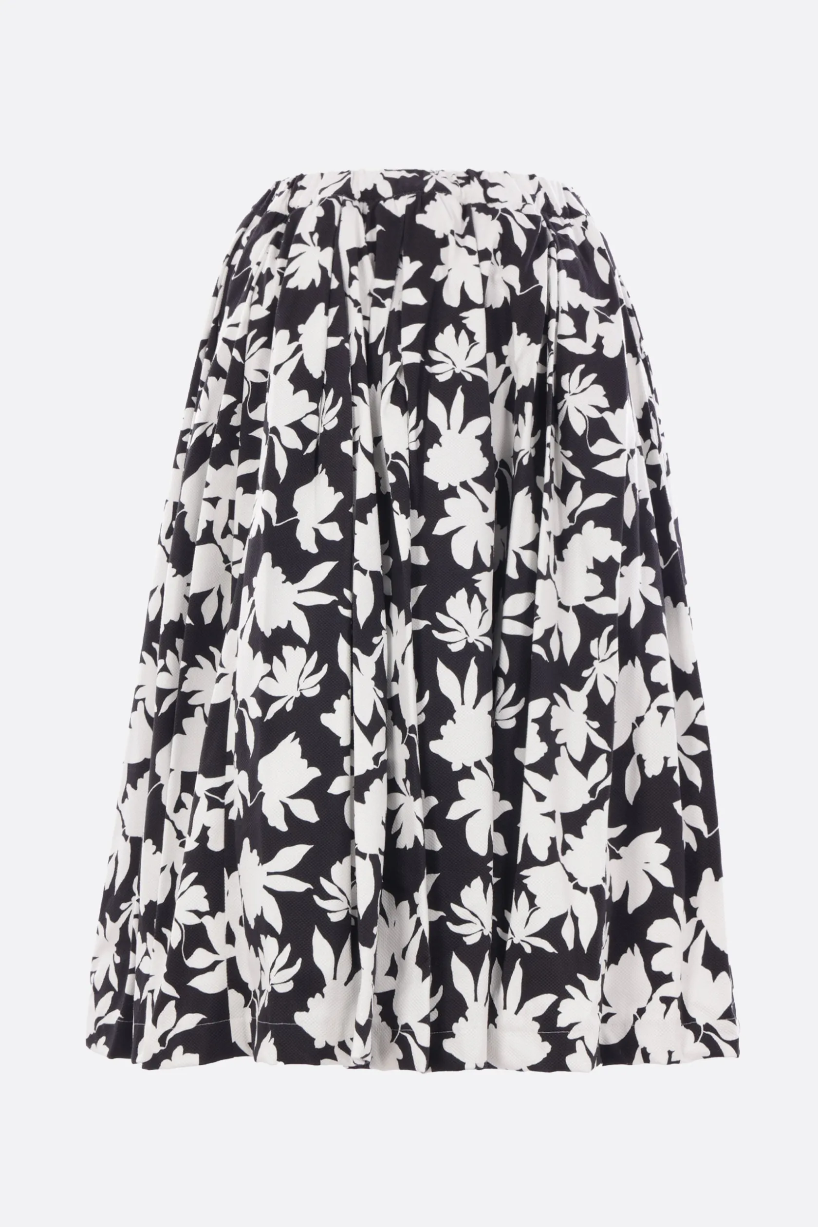 Gonne>COMME DES GARÇONS COMME des GARÇONS gonna a ruota in piquet stampa floreale Nero