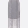 Gonne>CECILIE BAHNSEN gonna a tubino Olympia in organza Grigio