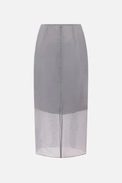 Gonne>CECILIE BAHNSEN gonna a tubino Olympia in organza Grigio