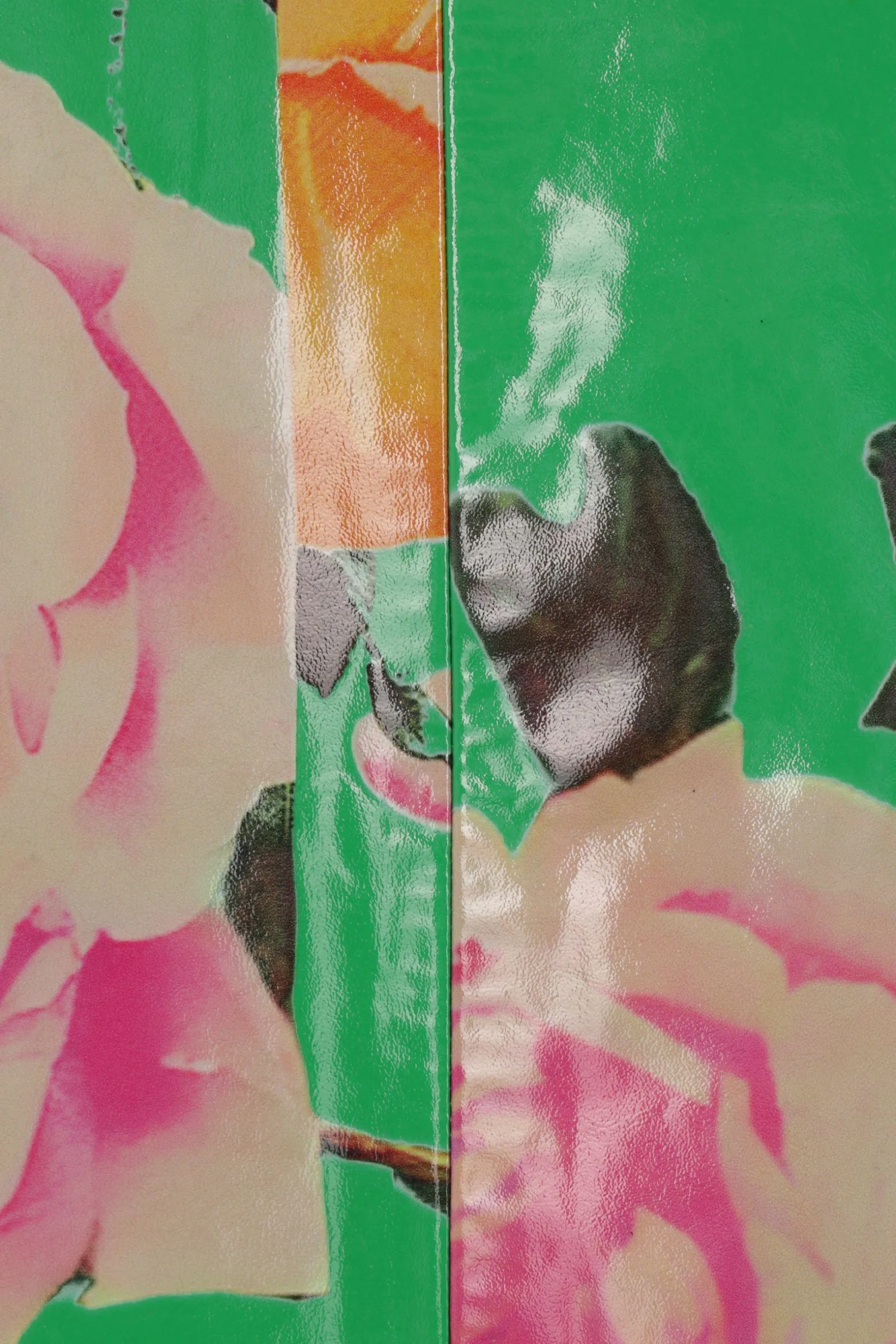 Gonne>ZOMER gonna a tubino Rekina in pelle stampa floreale Verde