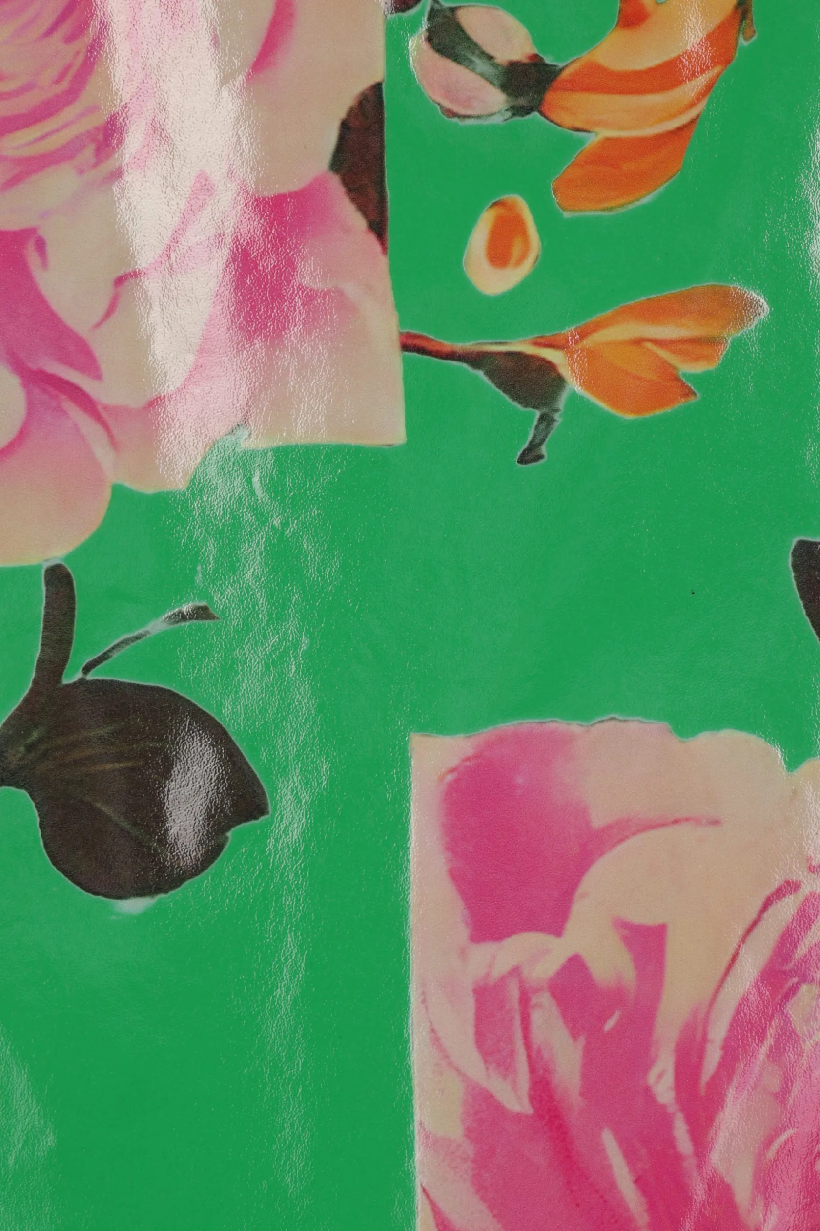 Gonne>ZOMER gonna a tubino Rekina in pelle stampa floreale Verde