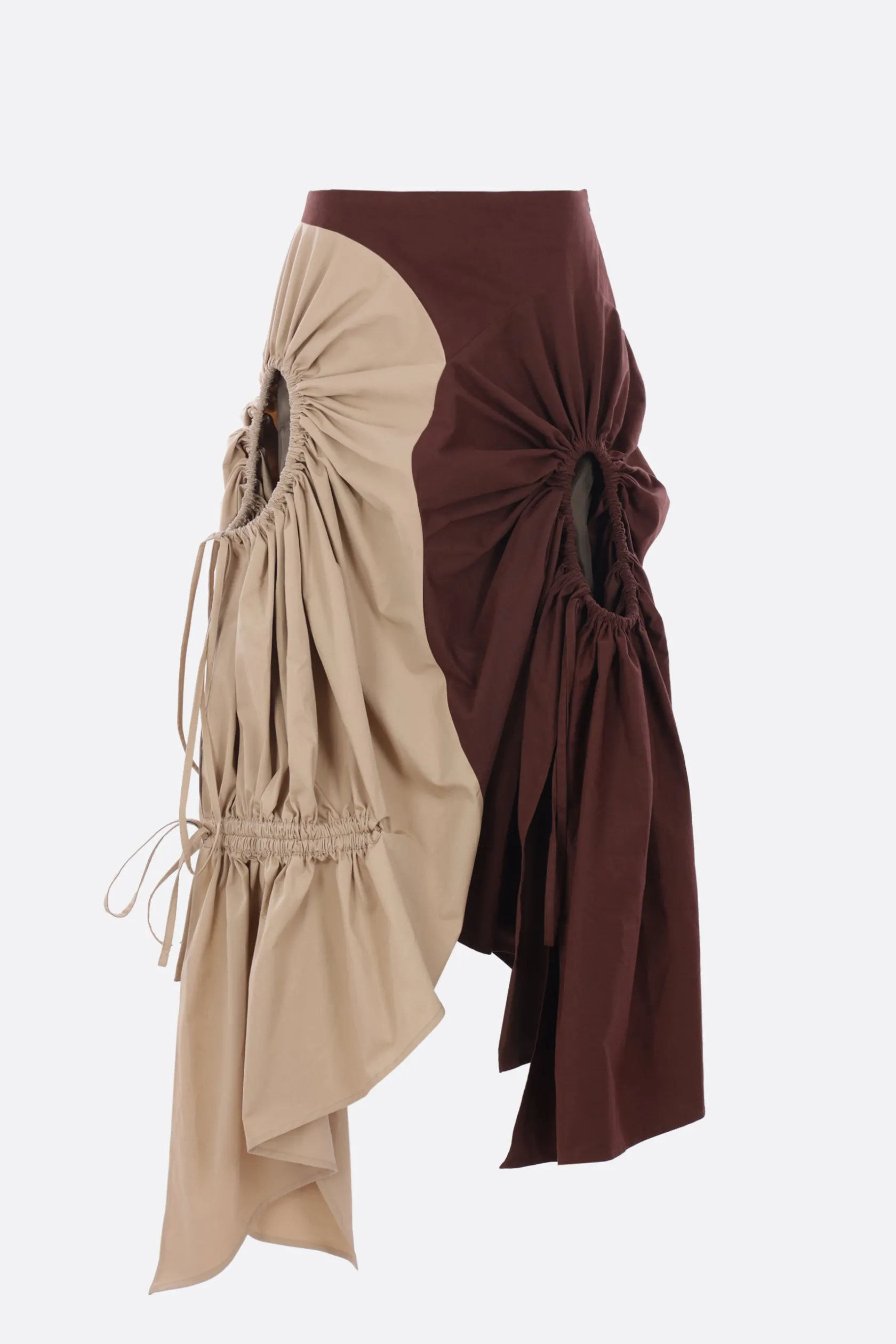 Gonne>ZOMER gonna asimmetrica Boya in cotone Marrone