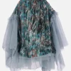Gonne>TAO COMME DES GARÇONS gonna asimmetrica in nylon stampato e tulle Multicolor