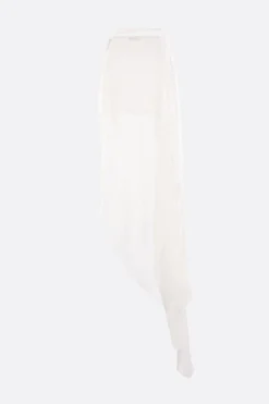Gonne>ANN DEMEULEMEESTER gonna asimmetrica Sirka in seta con ricami Bianco