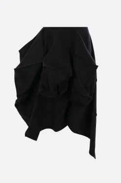 Gonne>YOHJI YAMAMOTO gonna destrutturata in lana Nero