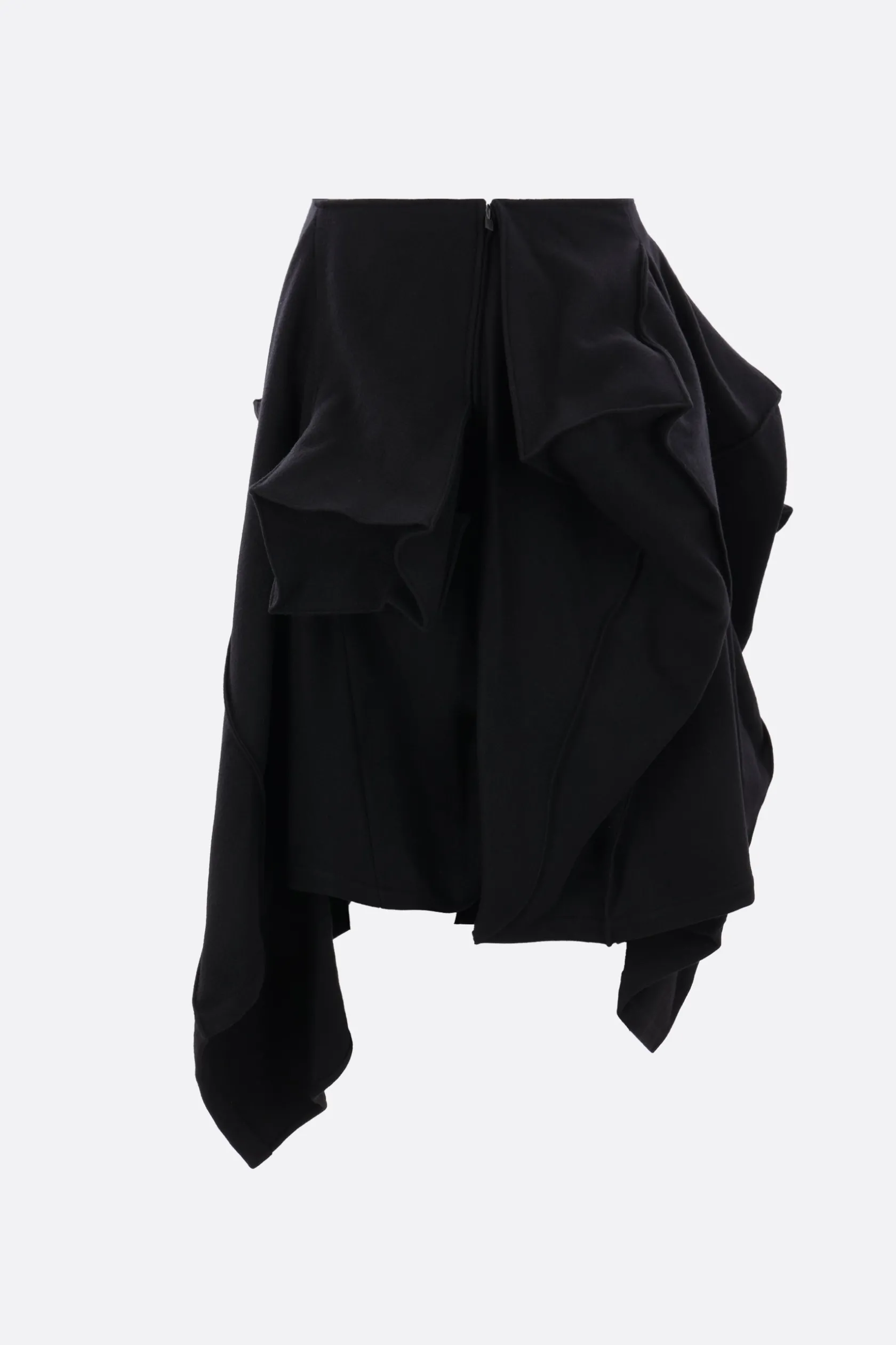 Gonne>YOHJI YAMAMOTO gonna destrutturata in lana Nero