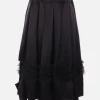 Pantaloni>BLACK COMME des GARÇONS gonna in raso con rouches e cut-out Nero
