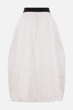 Gonne>MARIA CALDERARA gonna lunga Bell in taffetà crinkled Bianco