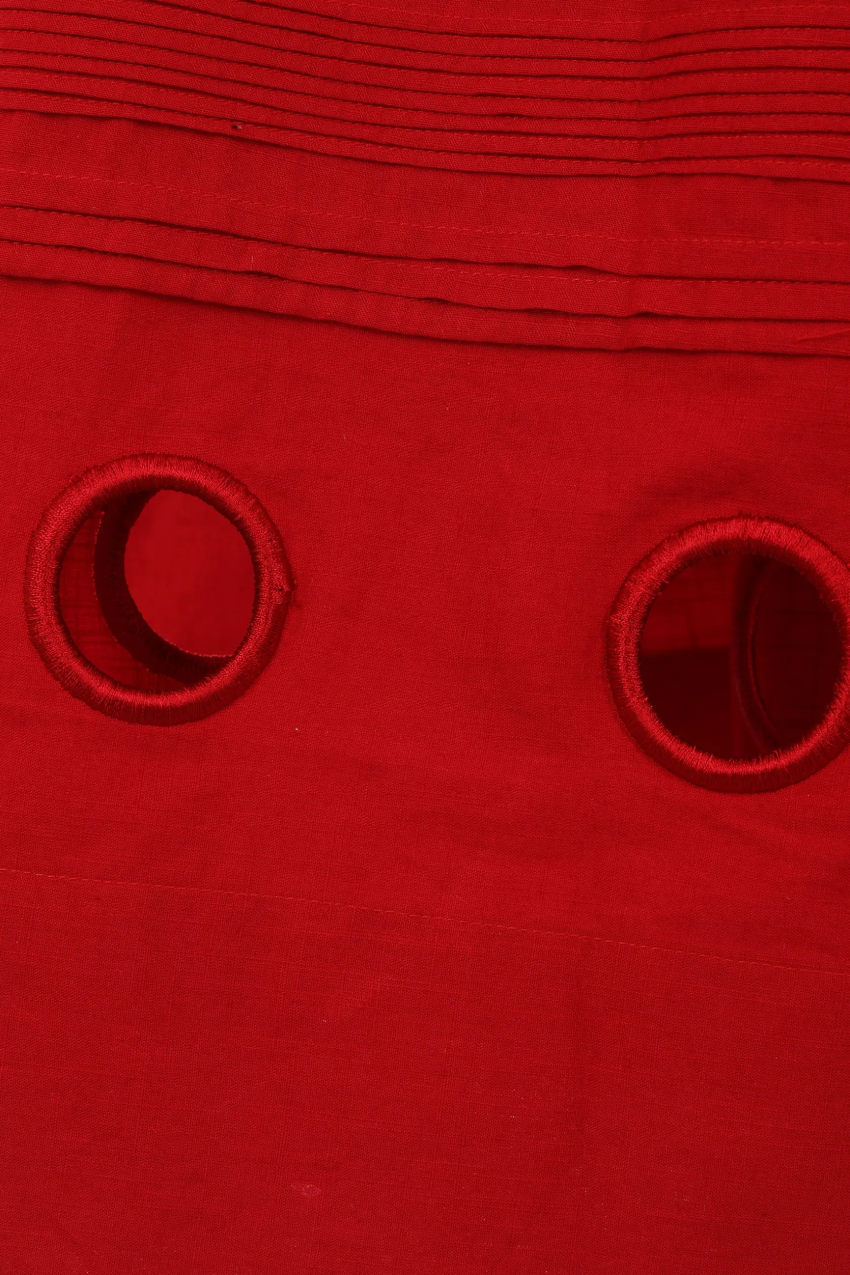 Gonne>MARIA CALDERARA gonna lunga Irregular Holes in popeline Rosso