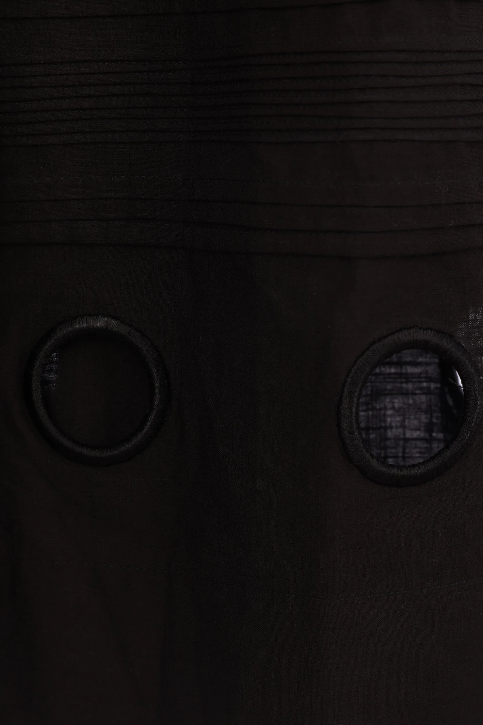 Gonne>MARIA CALDERARA gonna lunga Irregular Holes in popeline Nero