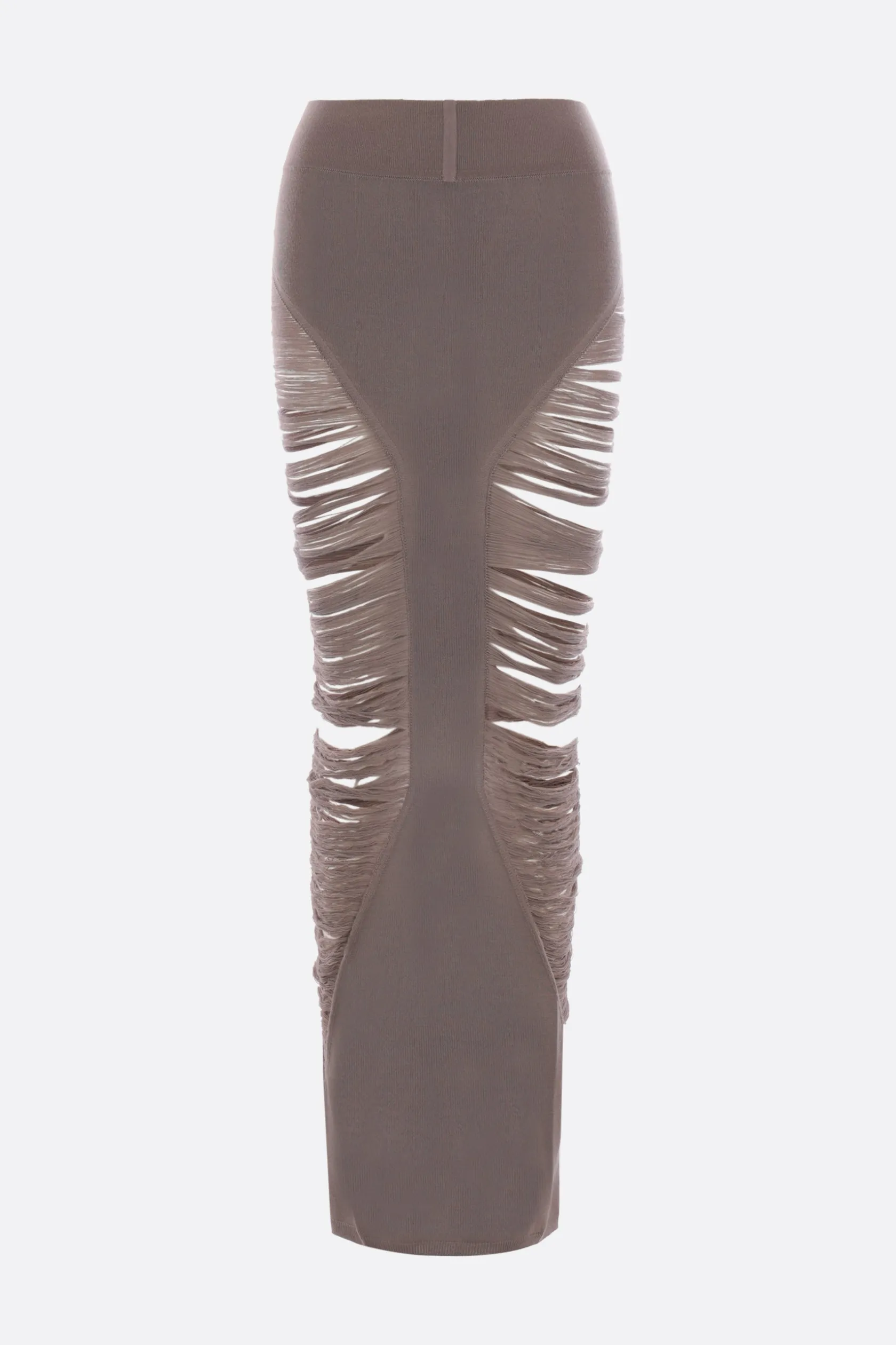 Gonne>RICK OWENS gonna lunga Pillar in maglia di lana Grigio