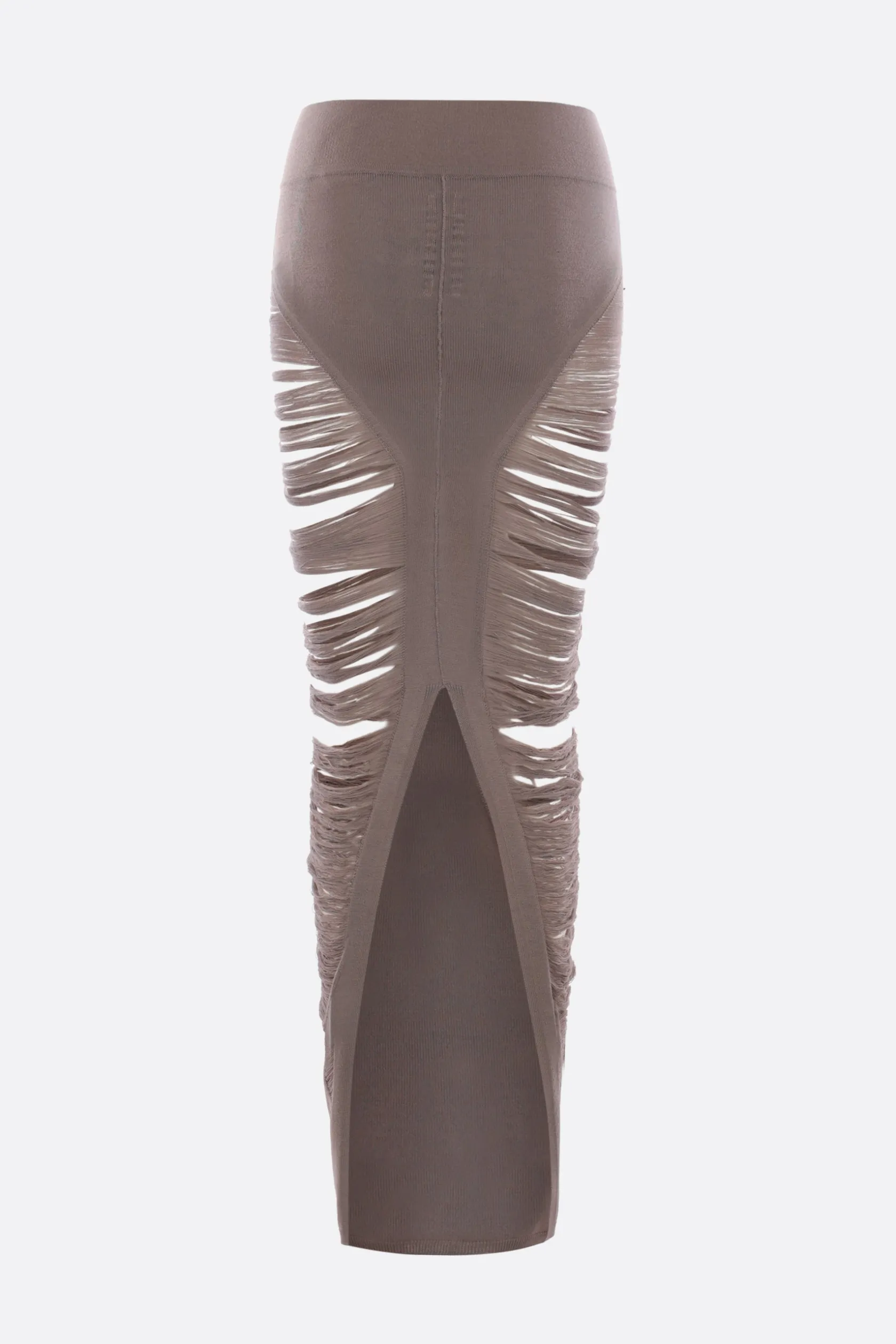 Gonne>RICK OWENS gonna lunga Pillar in maglia di lana Grigio