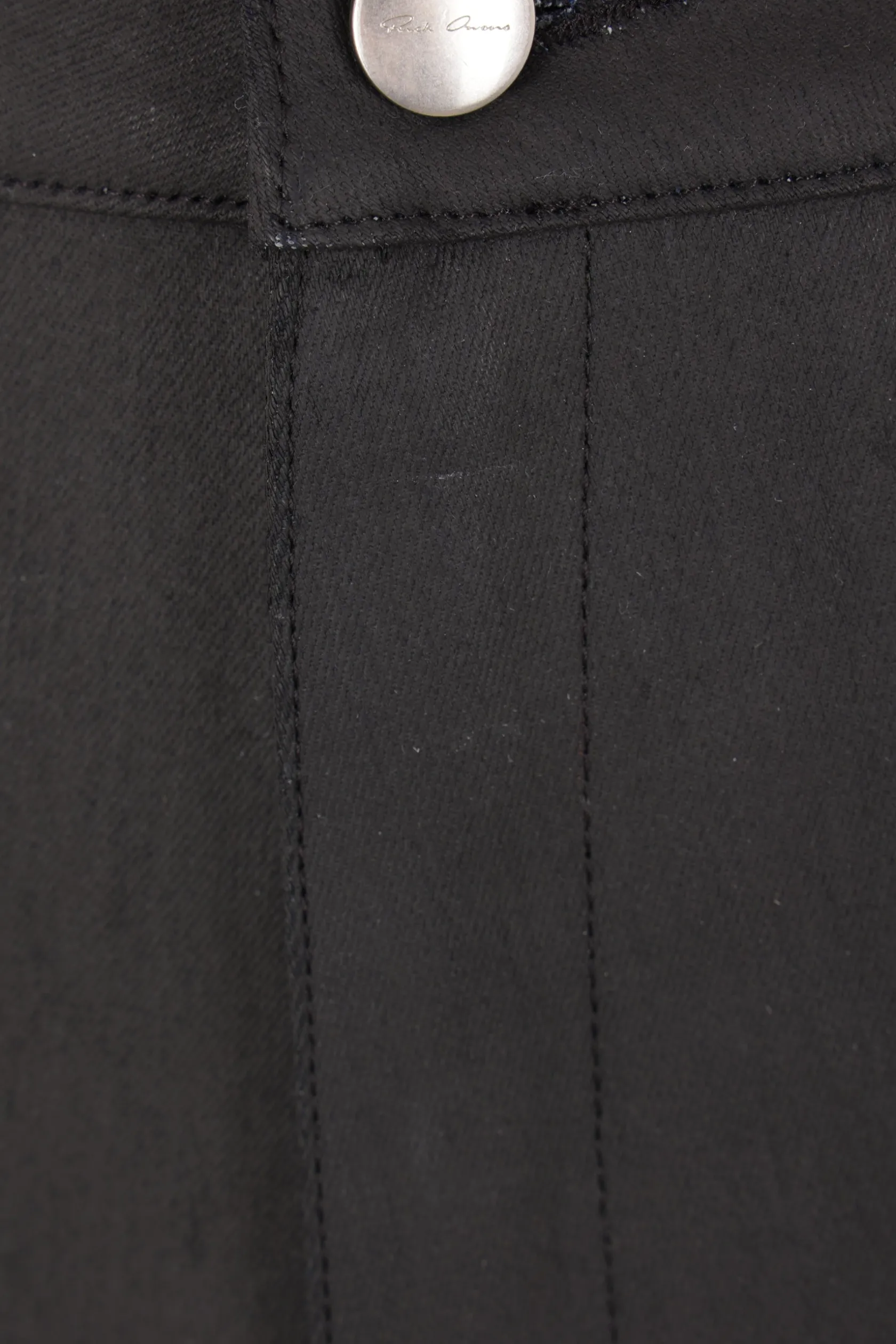 Gonne>RICK OWENS gonna midi Godet in denim resinato Nero