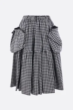Gonne>TAO COMME DES GARÇONS gonna midi in cotone a quadri Nero