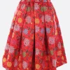 Gonne>COMME DES GARÇONS gonna midi in raso jaquard Rosso