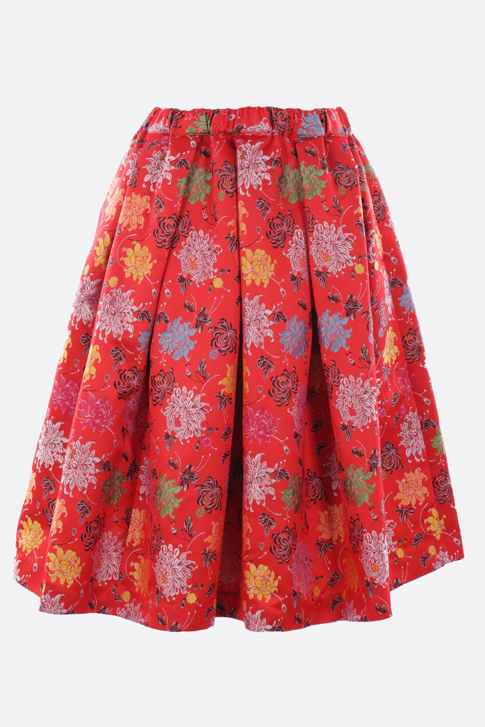 Gonne>COMME DES GARÇONS gonna midi in raso jaquard Rosso
