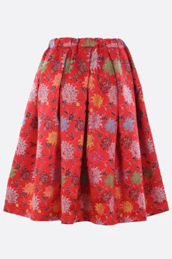 Gonne>COMME DES GARÇONS gonna midi in raso jaquard Rosso