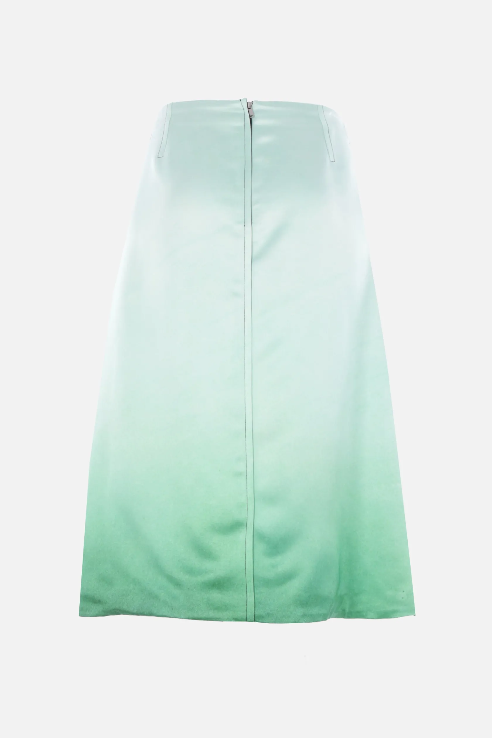 Gonne>JIL SANDER gonna midi in raso stampato Verde