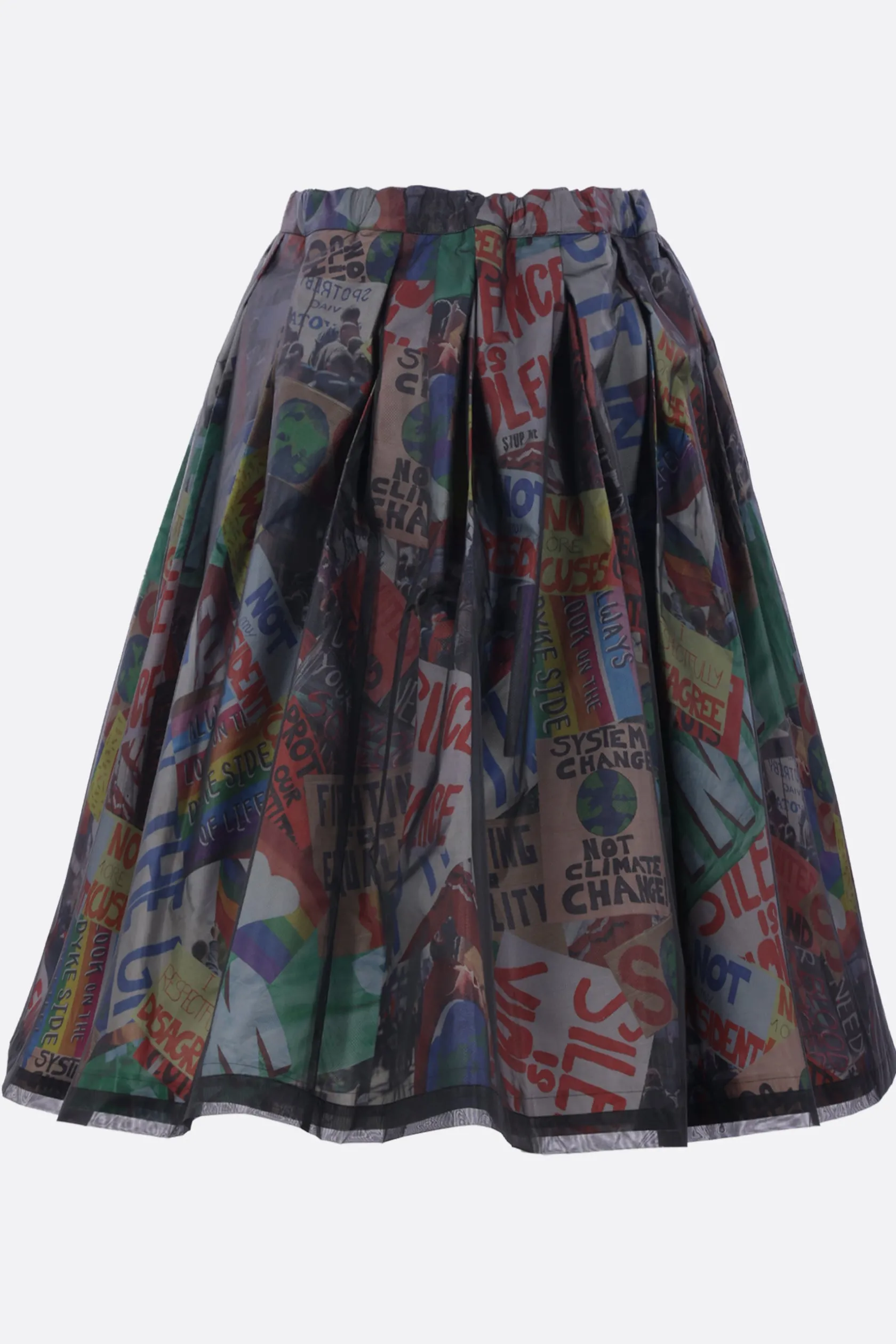 Gonne>COMME DES GARÇONS gonna midi strutturata in nylon Nero