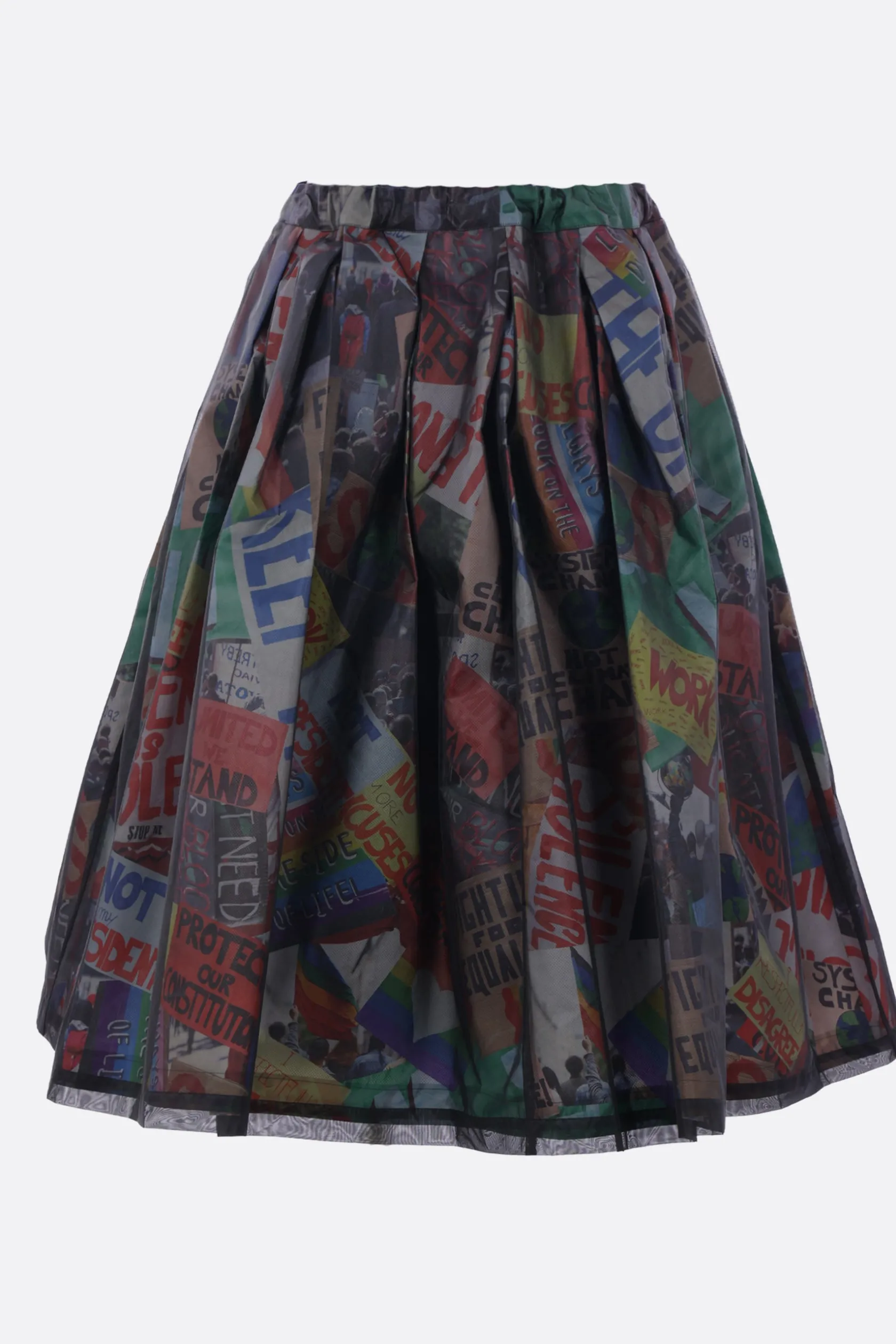Gonne>COMME DES GARÇONS gonna midi strutturata in nylon Nero