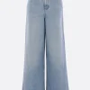 Jeans>CHLOÉ jeans a gamba ampia in denim Blu
