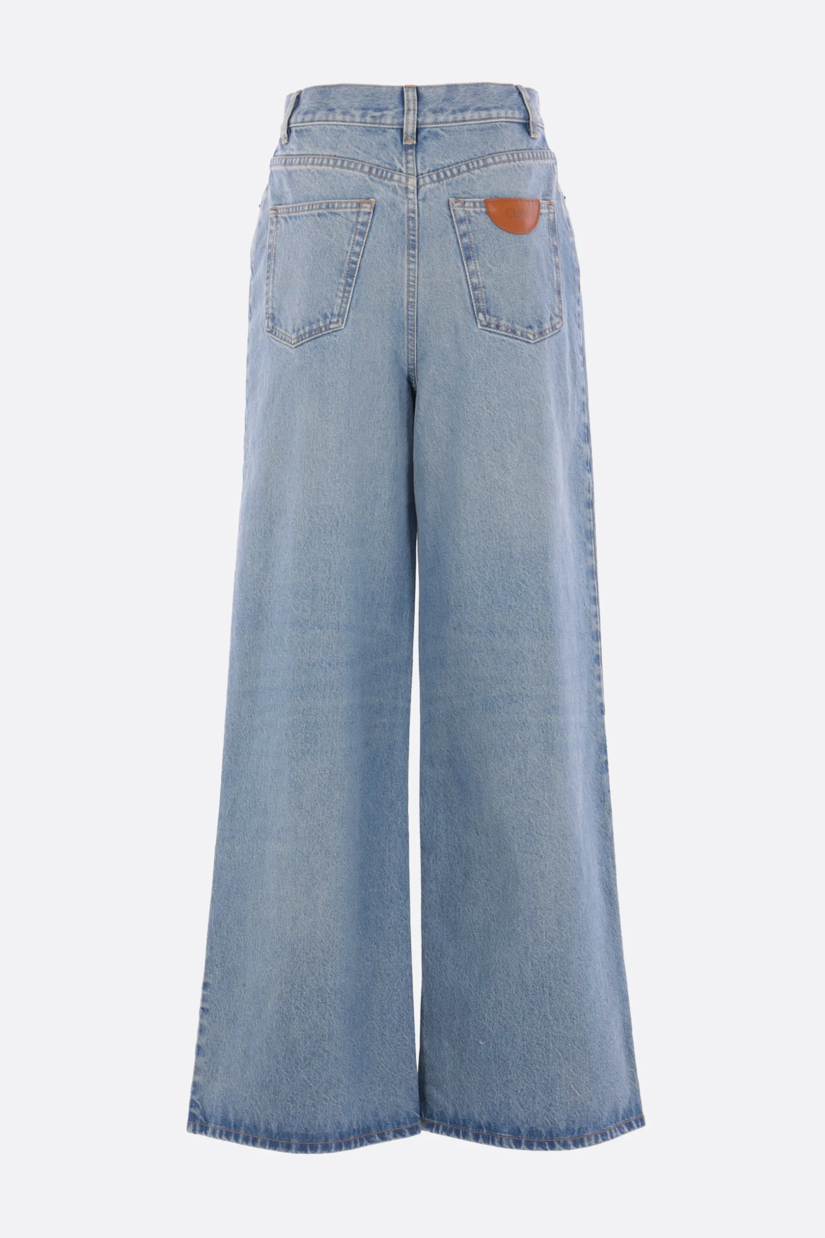 Jeans>CHLOÉ jeans a gamba ampia in denim Blu