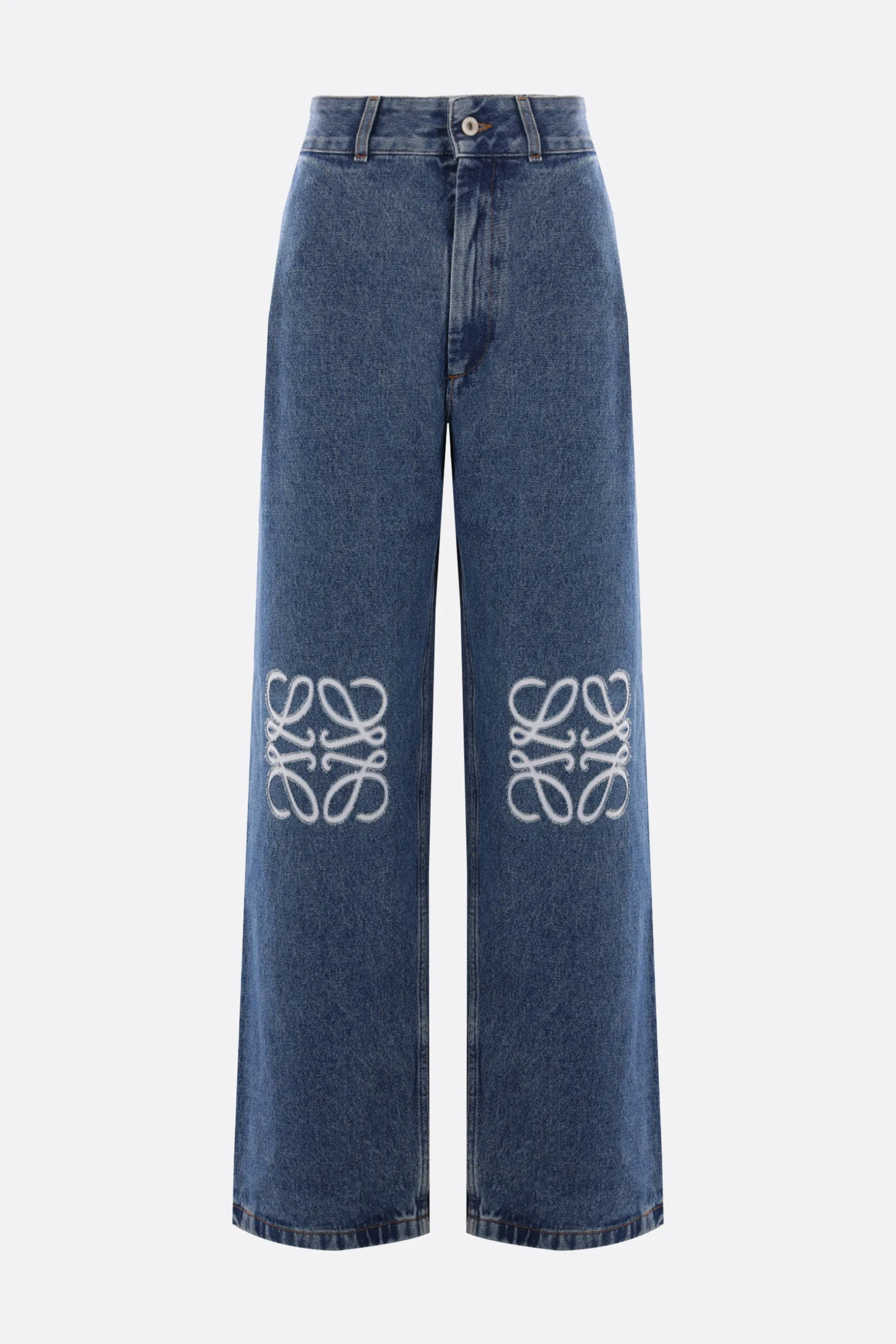 Jeans>LOEWE jeans baggy Anagram in denim Blu