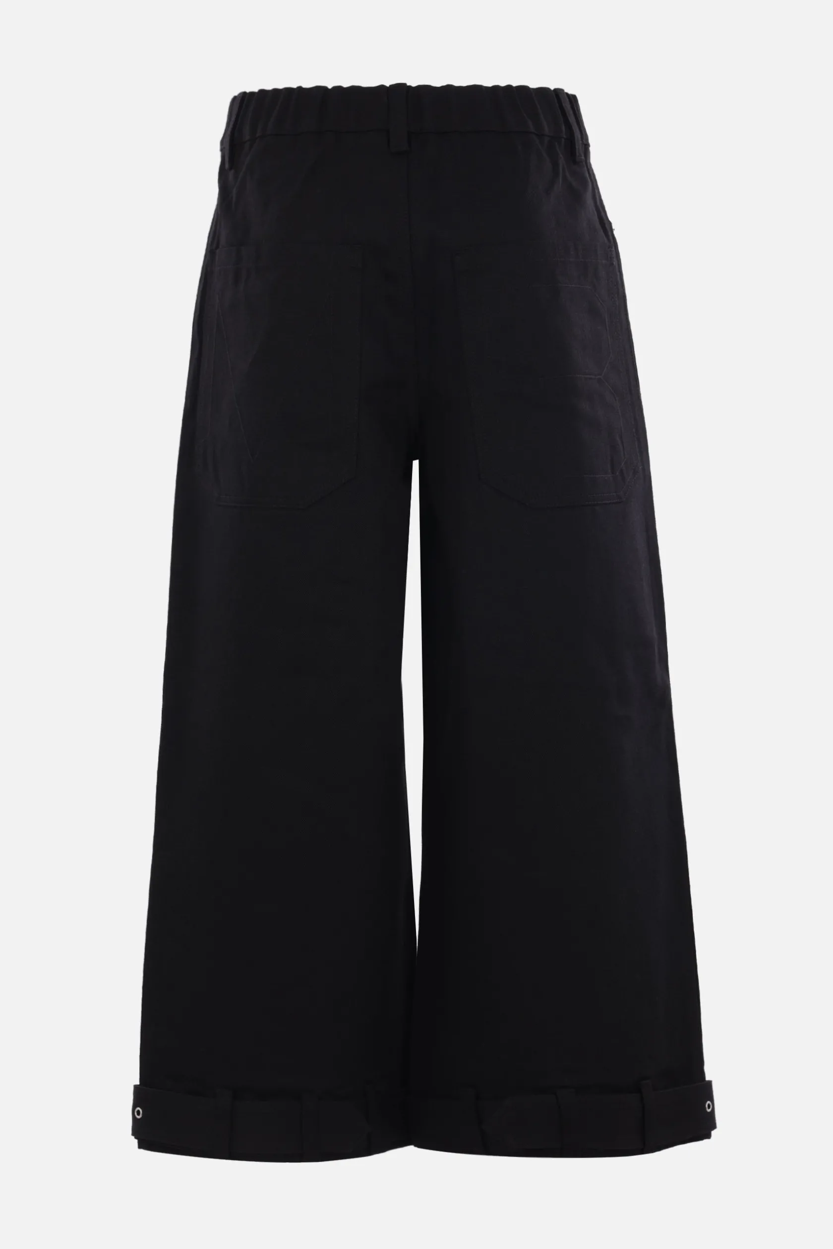 Jeans>MELITTA BAUMEISTER jeans cropped in denim con cinturini Nero