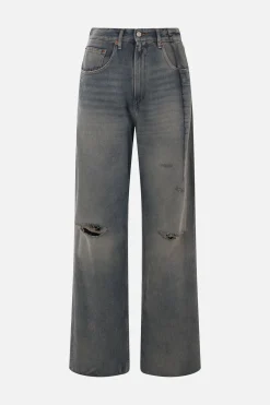 Jeans>MM6 jeans in denim con pinces invertite Grigio