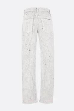 Jeans>MM6 jeans in denim con trattamento bianchetto Bianco