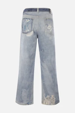 Jeans>OUR LEGACY jeans oversize in denim stampa trompe l'oeil Blu