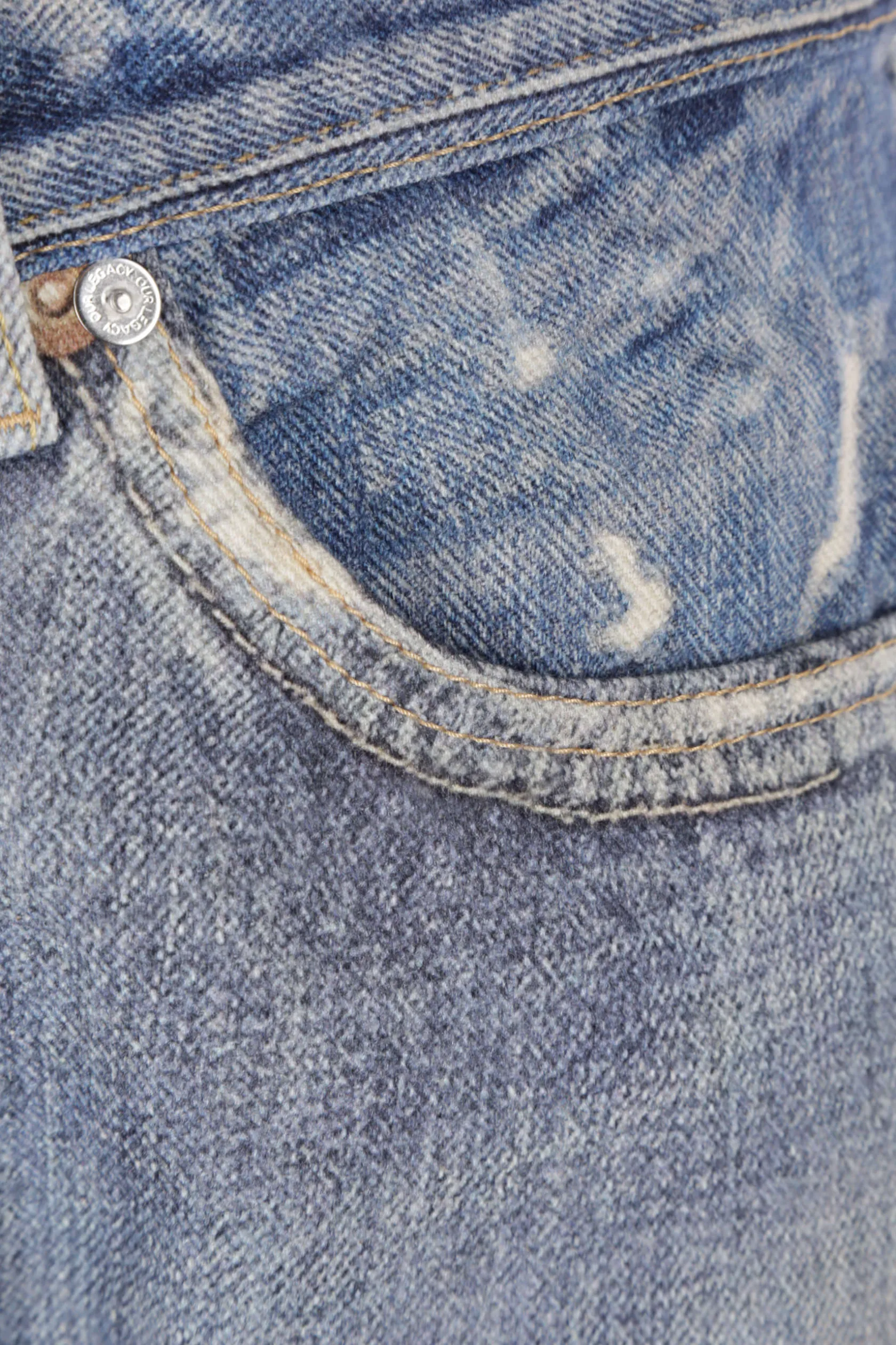 Jeans>OUR LEGACY jeans oversize in denim stampa trompe l'oeil Blu