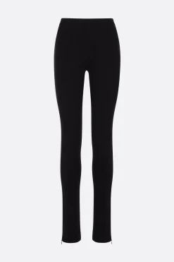 Pantaloni>TOTEME legging in misto viscosa con zip Nero