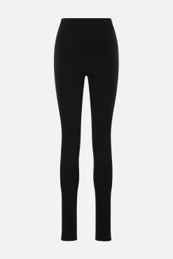 Pantaloni>TOTEME legging in misto viscosa con zip Nero