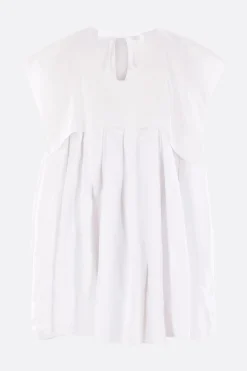 Abiti>HODAKOVA mini abito smanicato Darling in cotone e lino Bianco